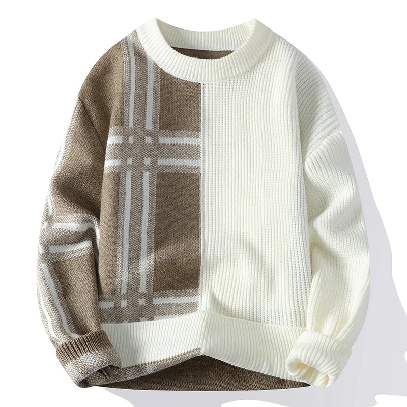 Melchor | Jersey de invierno para hombre con cuello redondo y diseño colorblock