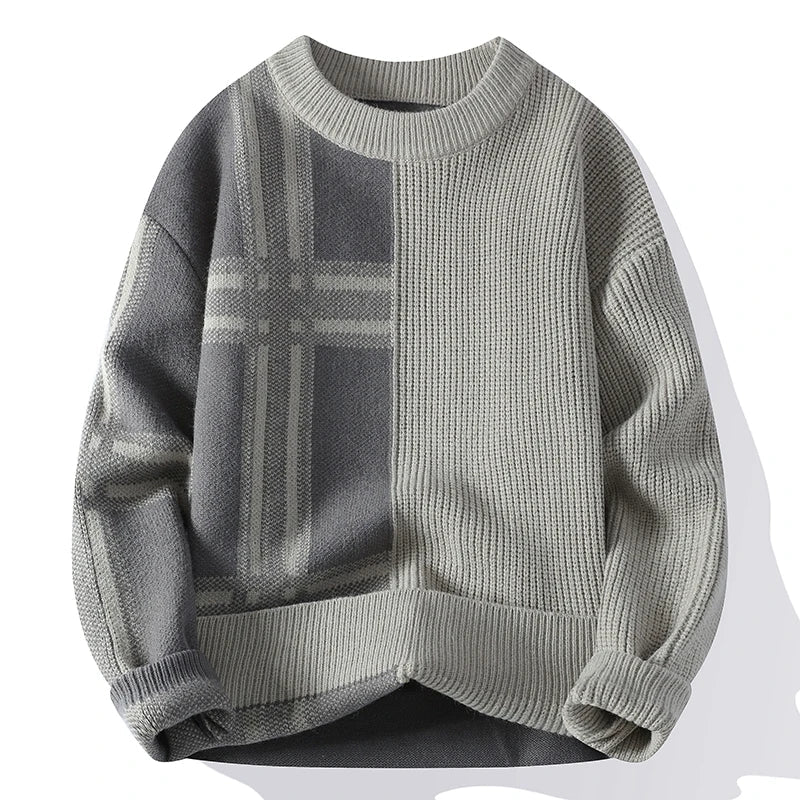 Melchor | Jersey de invierno para hombre con cuello redondo y diseño colorblock