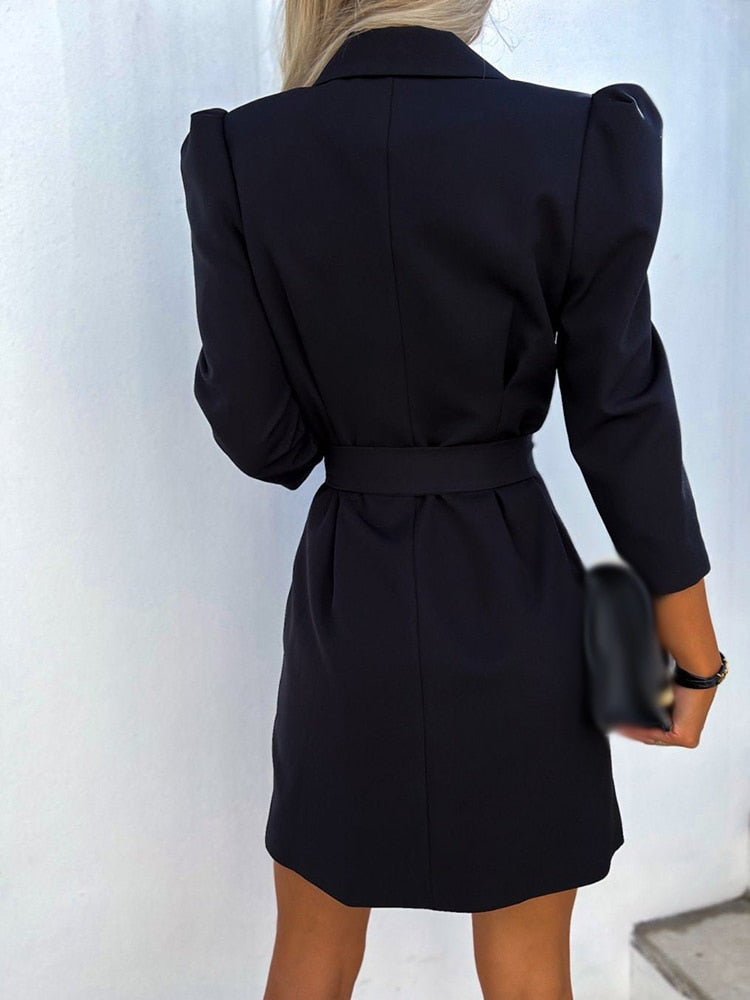 Sophie | Vestido blazer para mujer con cinturón y botones
