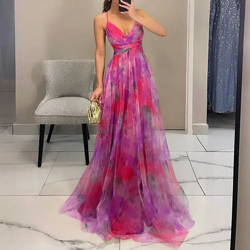 Beatriz | Elegant Strapless Floral Maxi Dress