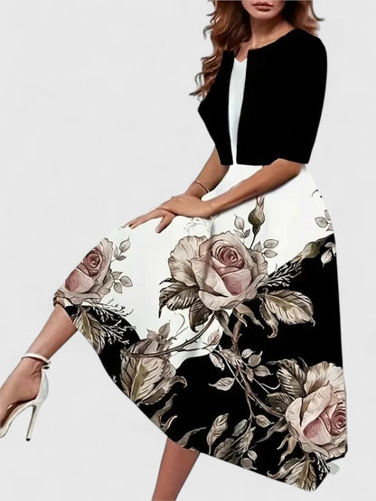 Azucena | Vestido midi elegante con estampado floral