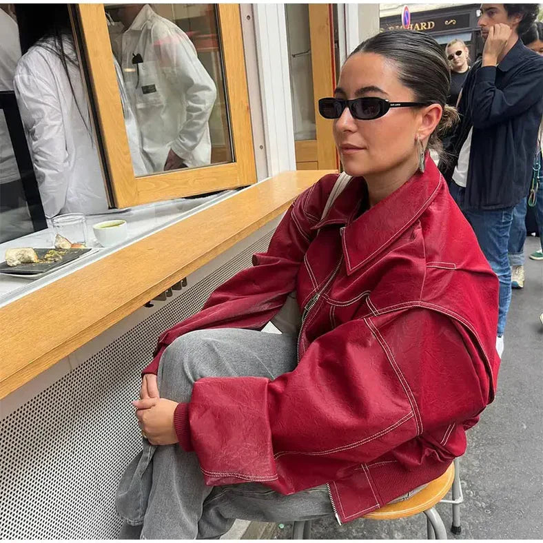 Elodina | Chaqueta bomber oversize para mujer efecto cuero | Atrevida