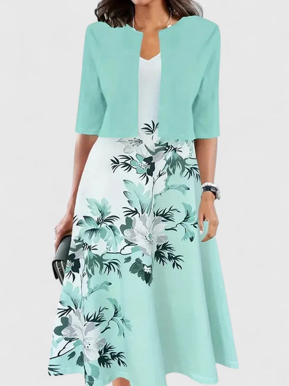 Azucena | Vestido midi elegante con estampado floral