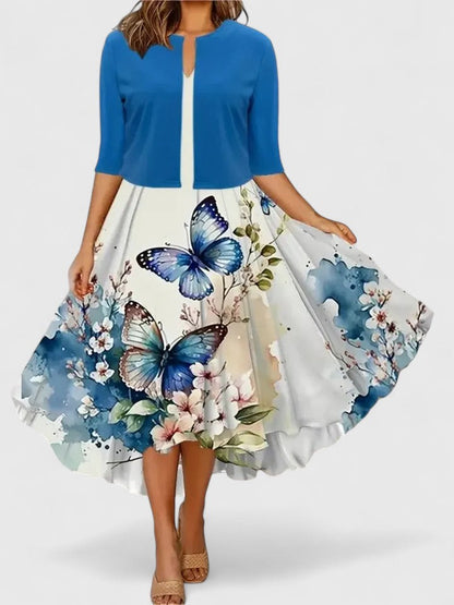 Azucena | Vestido midi elegante con estampado floral