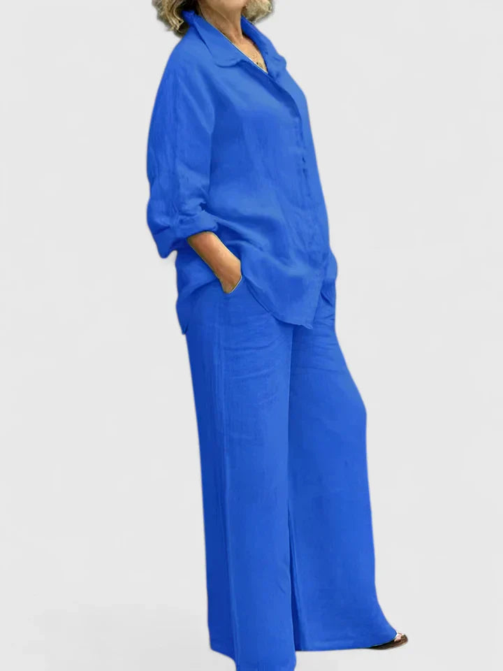 Delfina | Conjunto cómodo con camisa y pantalón amplio