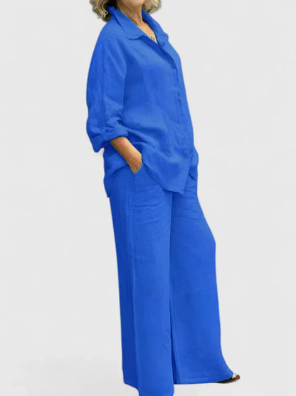 Delfina | Conjunto cómodo con camisa y pantalón amplio