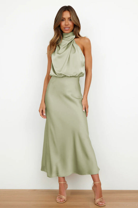 Laura | Robe de soirée chic pour femme, coupe fluide et col nu
