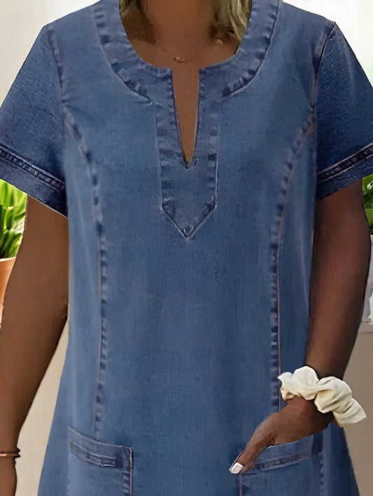 Elena | Robe courte pour femme avec manches courtes et poches