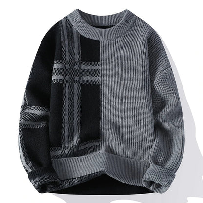 Melchor | Jersey de invierno para hombre con cuello redondo y diseño colorblock