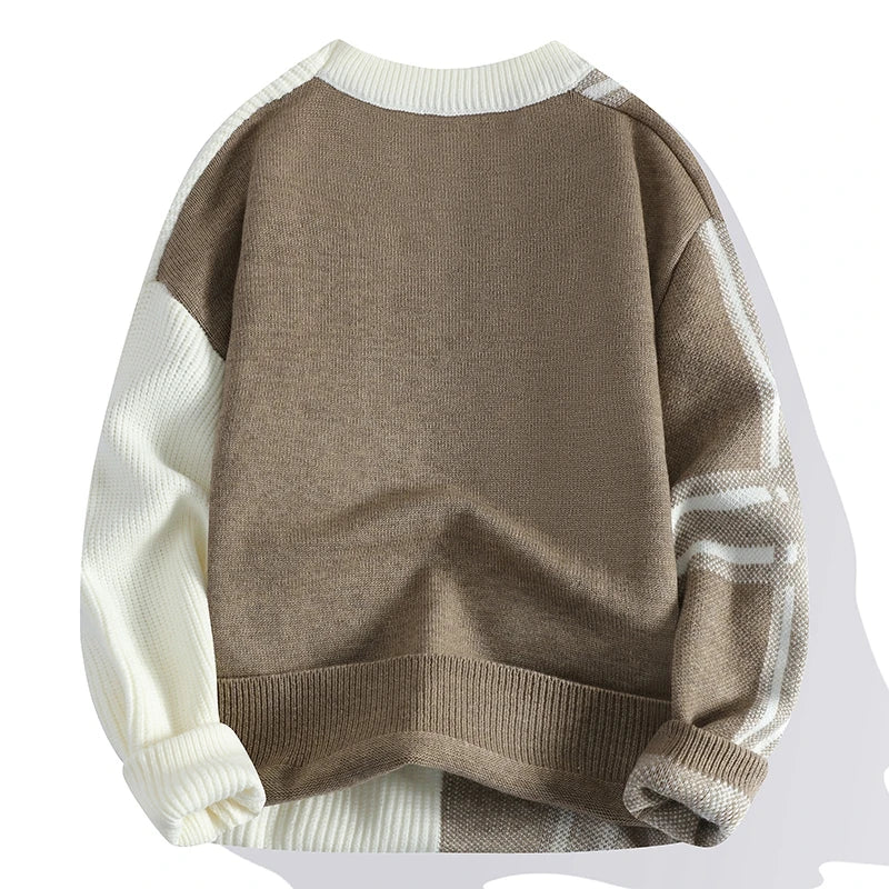 Melchor | Jersey de invierno para hombre con cuello redondo y diseño colorblock