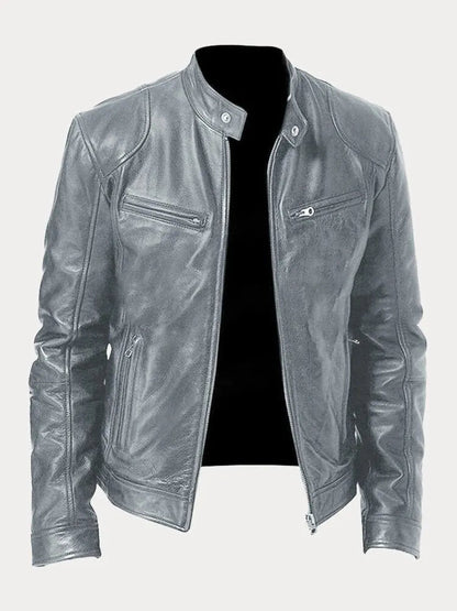 Ignacio | Chaqueta de moto con cremallera y cuello alto para hombre