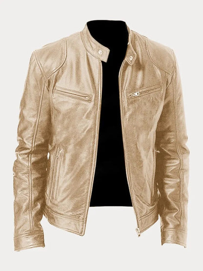 Ignacio | Chaqueta de moto con cremallera y cuello alto para hombre