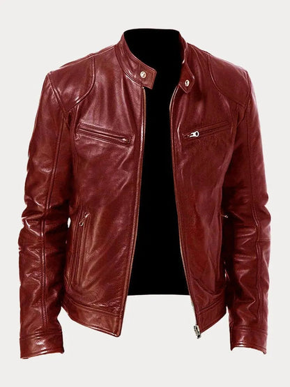 Ignacio | Chaqueta de moto con cremallera y cuello alto para hombre