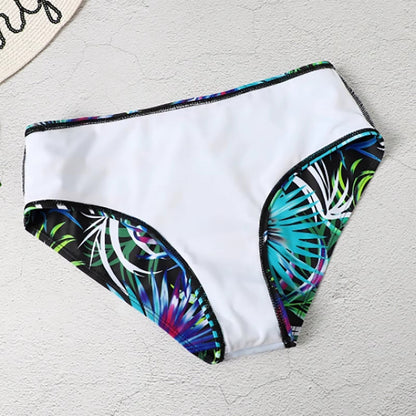 Ana | Bikini de cintura alta con tirantes y estampado tropical