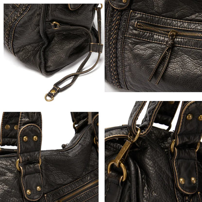 Raquel | Large Shoulder Bag with Pockets and Zipper