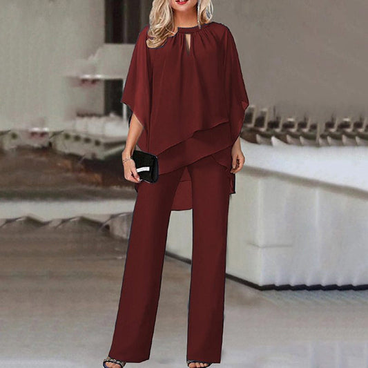 Paula | Ensemble élégant deux pièces avec blouse et pantalon