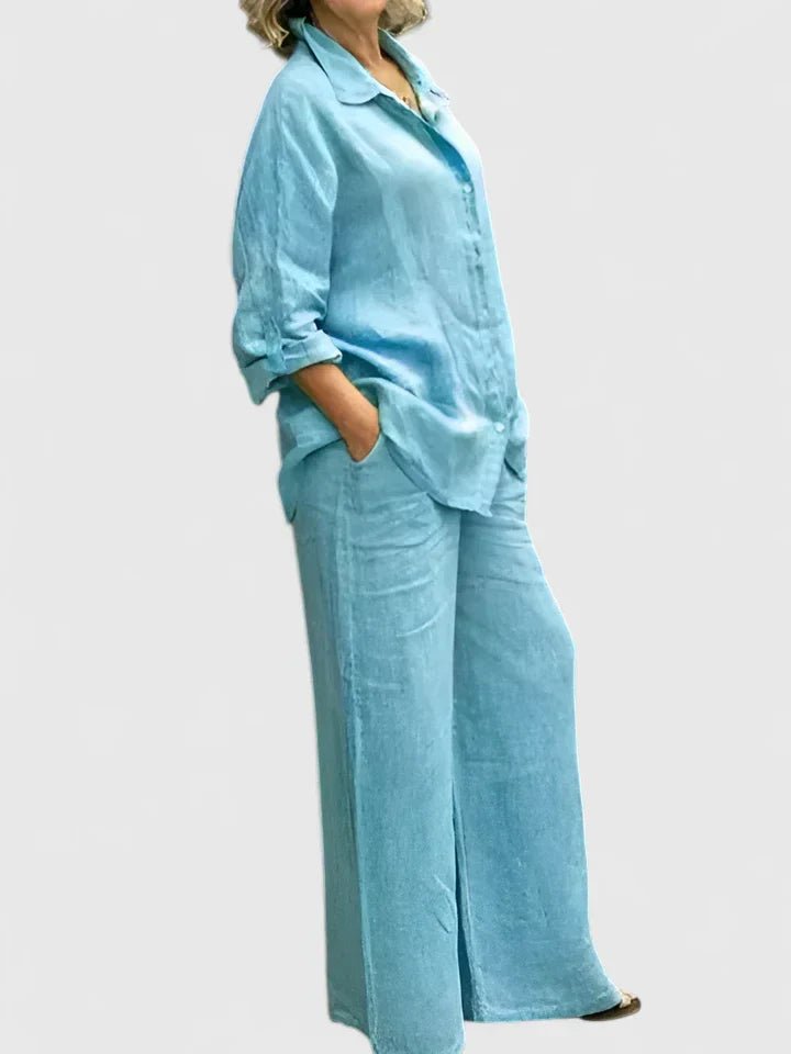 Delfina | Conjunto cómodo con camisa y pantalón amplio
