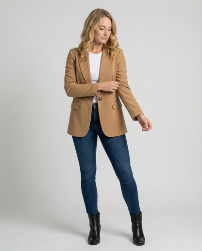 Rosabella | Women's One-Button Blazer with Classic Lapel | Refined