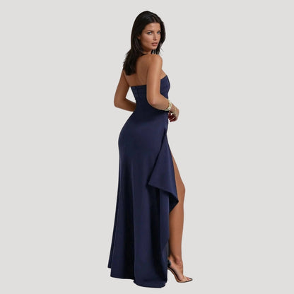 Jesica | Women's strapless maxi guest dress with slit