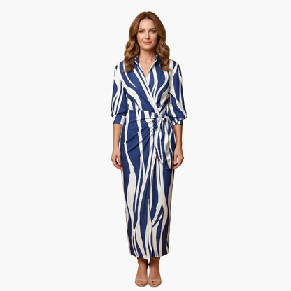 Cristina | Vestido camisero a rayas para mujer de algodón