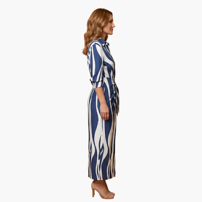 Cristina | Vestido camisero a rayas para mujer de algodón