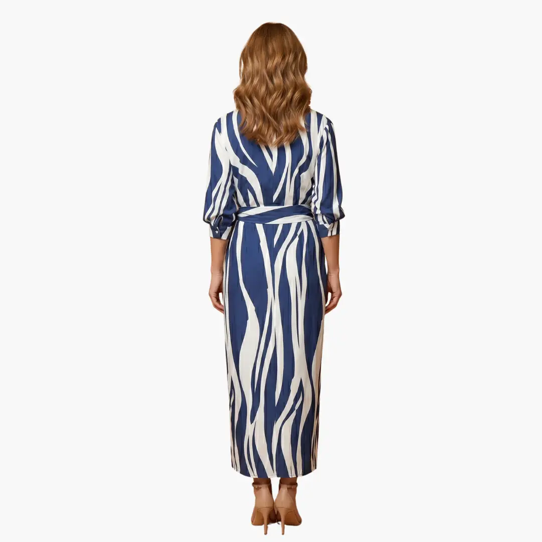 Cristina | Vestido camisero a rayas para mujer de algodón
