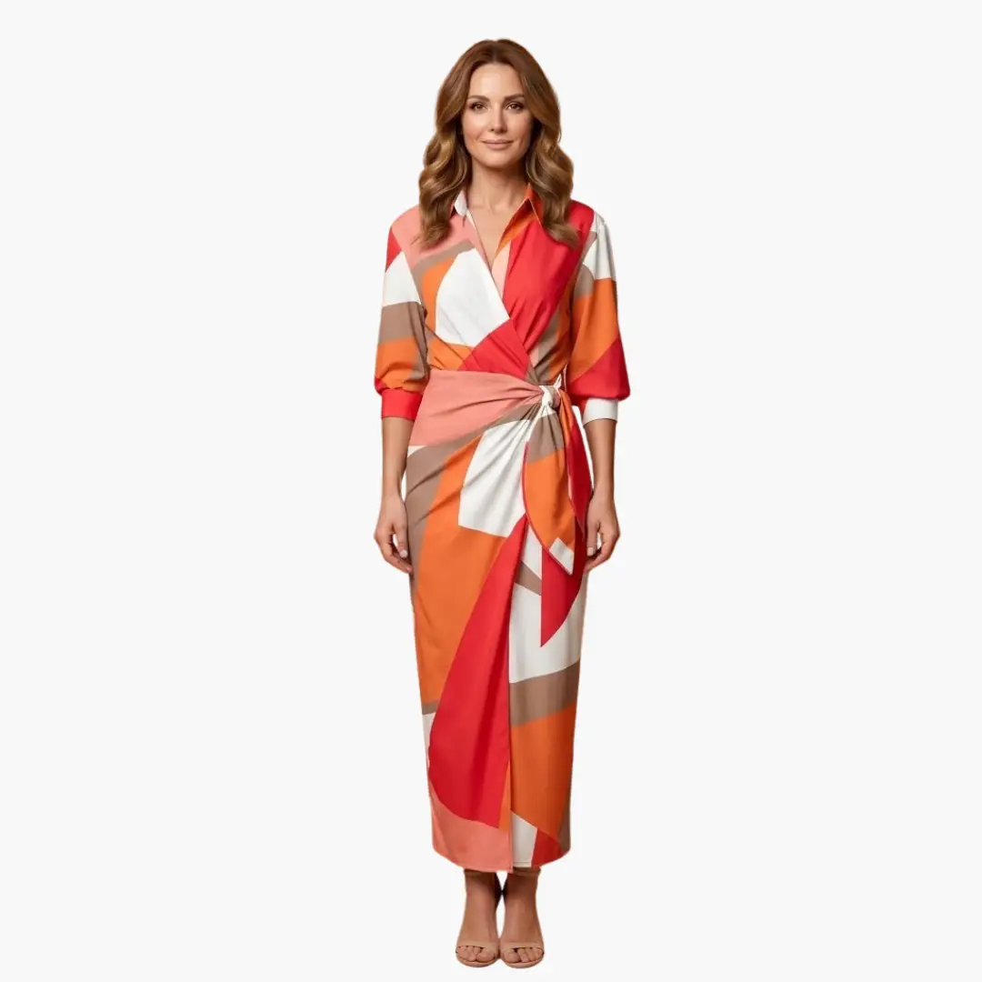 Cristina | Vestido camisero a rayas para mujer de algodón