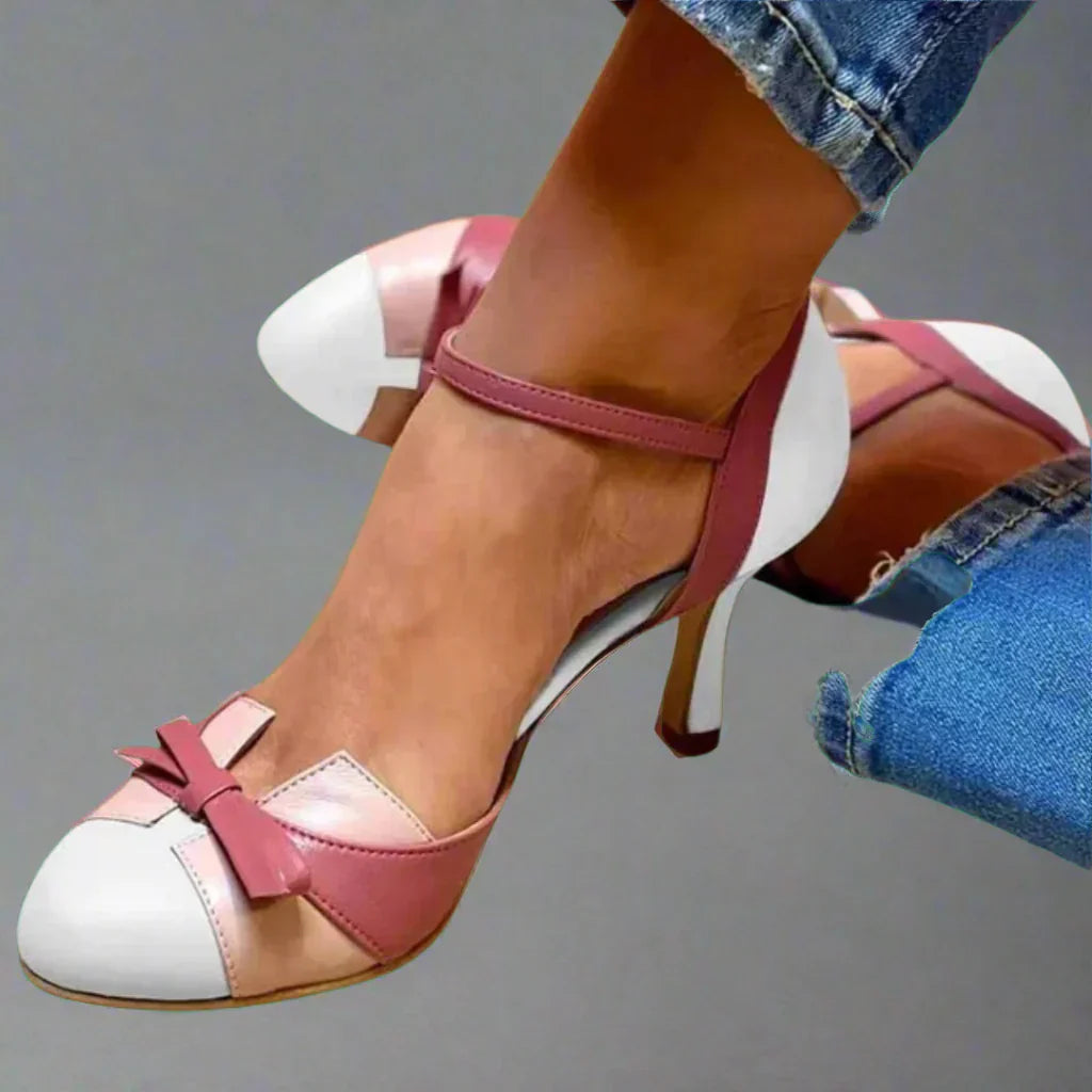 Althea | Zapatos de tacón para mujer con tira al tobillo y detalle de lazo