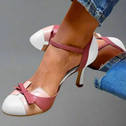 Althea | Zapatos de tacón para mujer con tira al tobillo y detalle de lazo