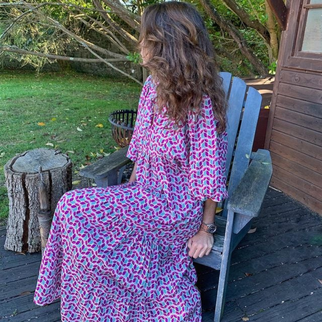 Cayetana | Bohemian women's maxi dress with V-neck