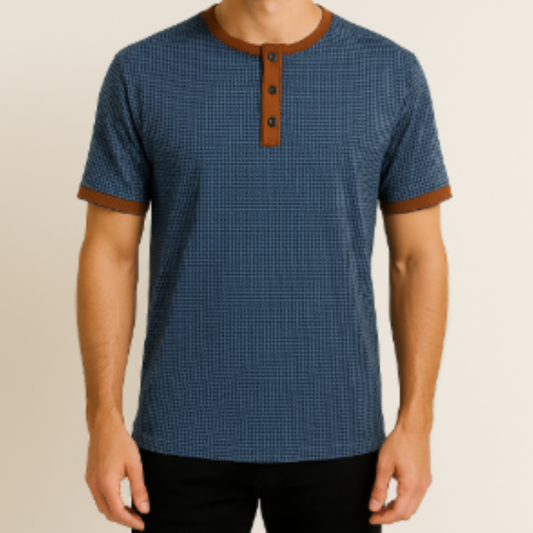 Lynn | Camisa Henley elegante de manga corta para hombre