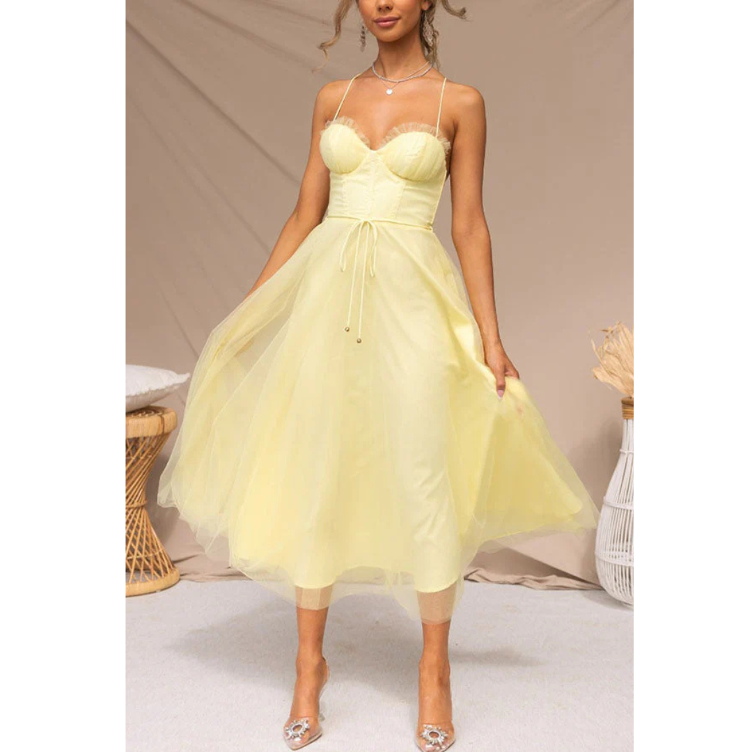 Quelina | Vestido maxi moderno para mujer con tirantes finos | Estilizado