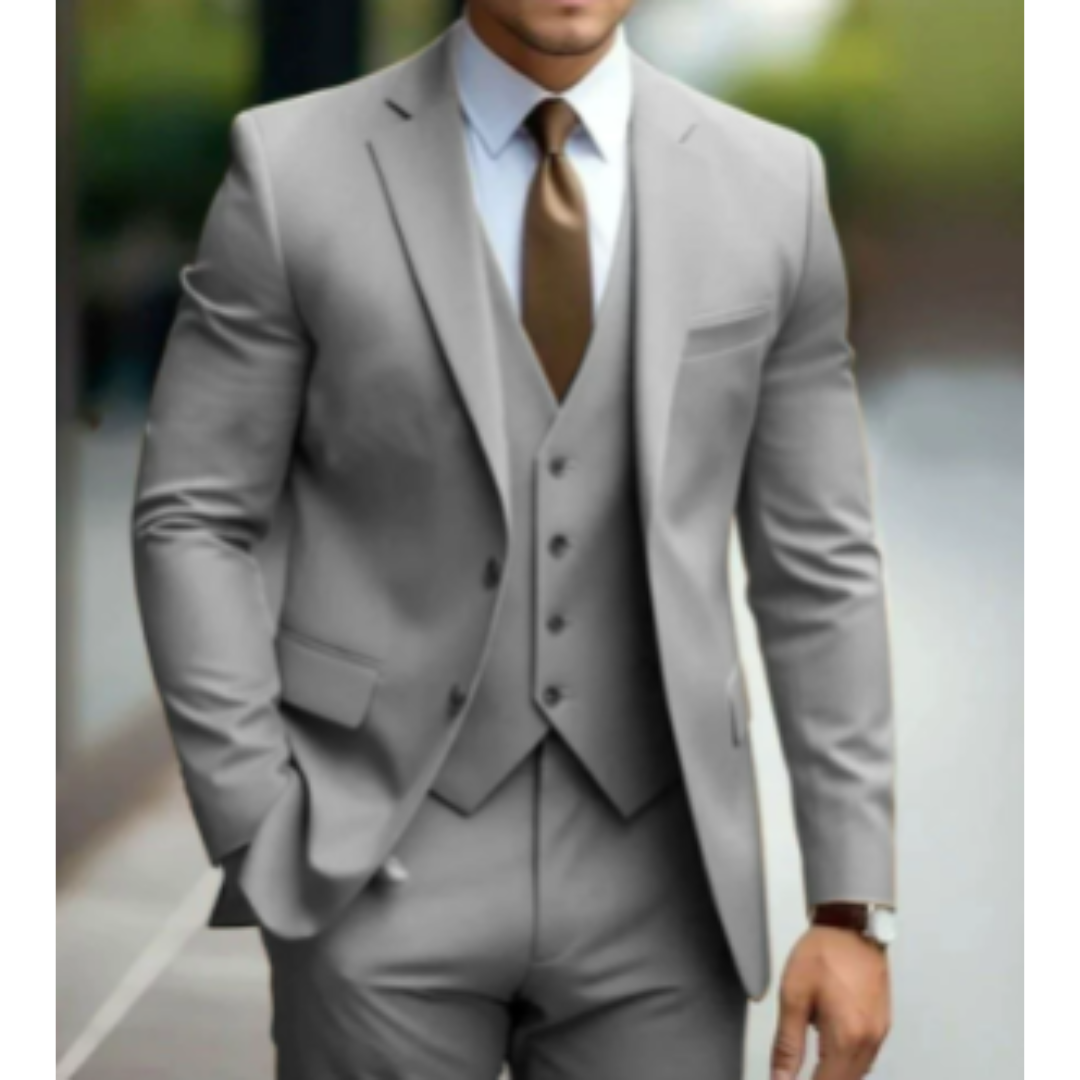 Gregorio | Traje de tres piezas para hombre con chaleco y chaqueta de corte slim | Formal