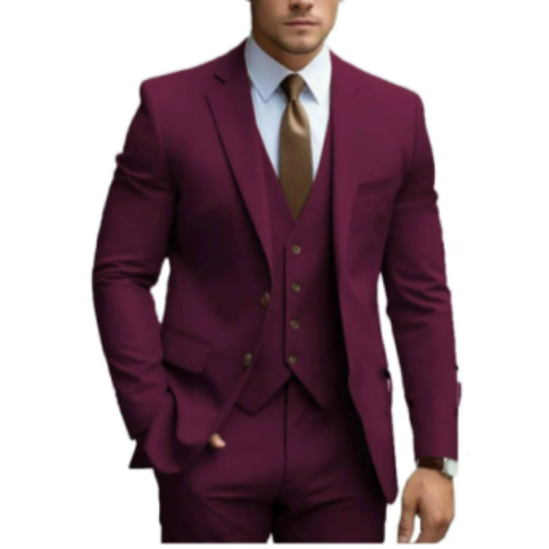 Gregorio | Traje de tres piezas para hombre con chaleco y chaqueta de corte slim | Formal