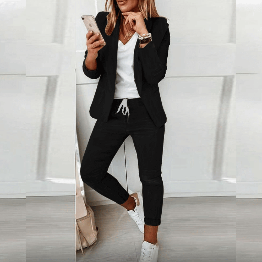 Lola | Conjunto elegante de blazer y pantalón con cordón