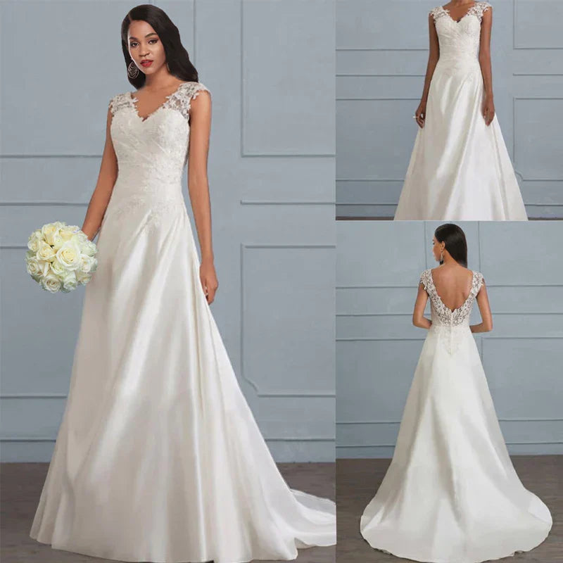 Novara | Vestido largo de encaje con corte A | Maxi