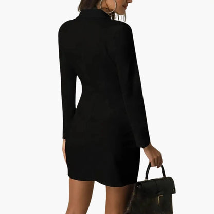 Inés | Women's blazer dress with lapels and double-breasted buttons