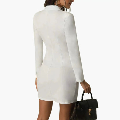 Inés | Women's blazer dress with lapels and double-breasted buttons