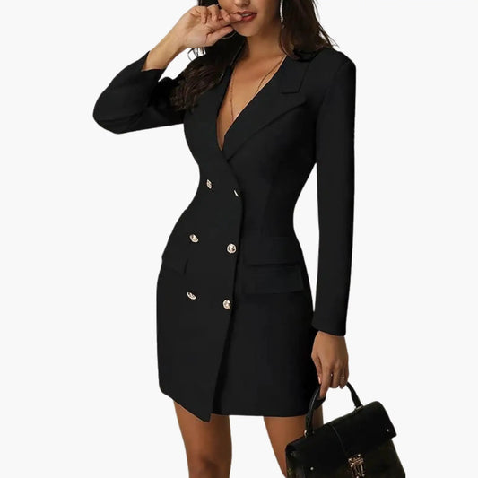 Inés | Vestido blazer para mujer con solapas y doble botonadura