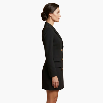 Inés | Women's blazer dress with lapels and double-breasted buttons