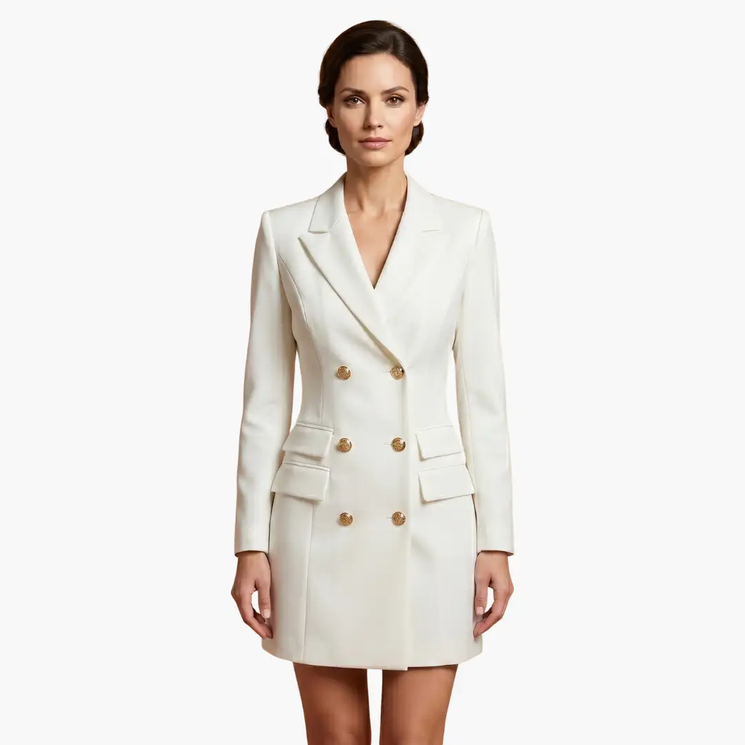 Inés | Women's blazer dress with lapels and double-breasted buttons