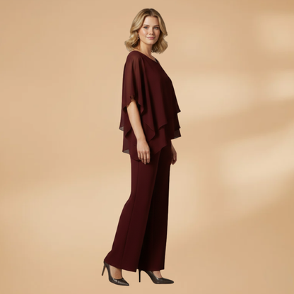 Elisa| Ensemble en mousseline pour femme avec design asymétrique