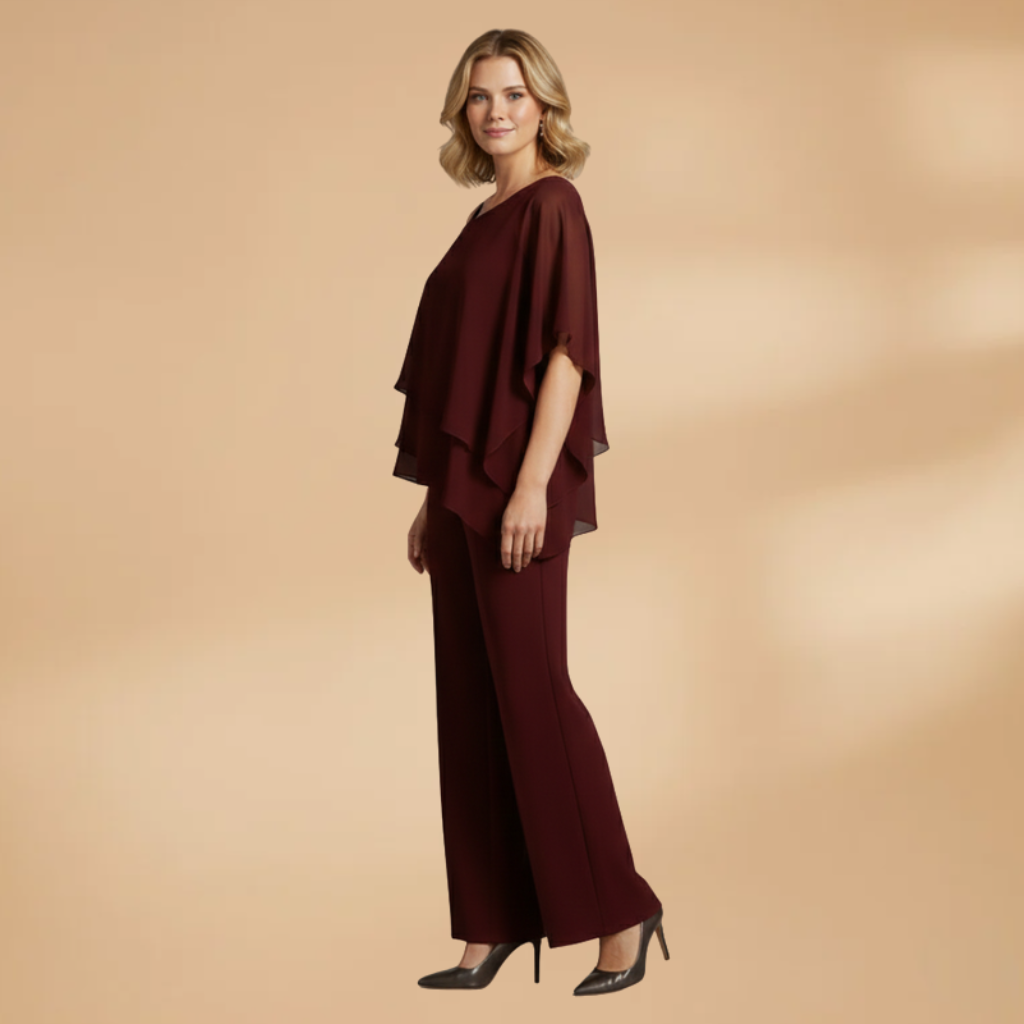 Elisa| Ensemble en mousseline pour femme avec design asymétrique