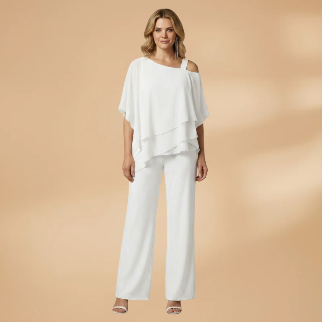 Elisa| Ensemble en mousseline pour femme avec design asymétrique