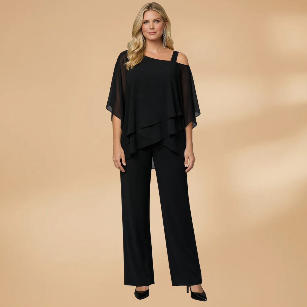 Elisa| Ensemble en mousseline pour femme avec design asymétrique