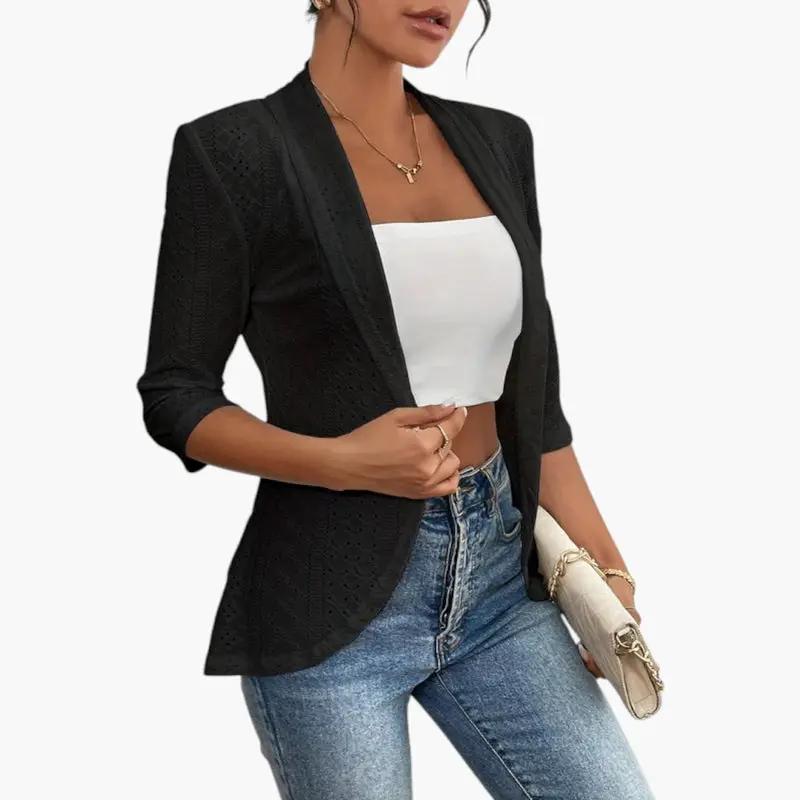 Yolanda | Veste pour femme avec devant ouvert et col châle