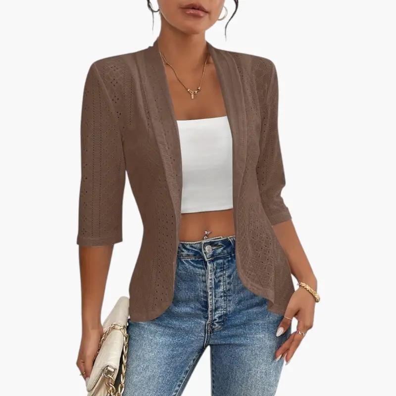 Yolanda | Veste pour femme avec devant ouvert et col châle