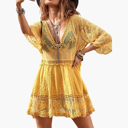 Leticia | Vestido de playa para mujer con encaje y corte suelto