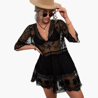 Leticia | Vestido de playa para mujer con encaje y corte suelto