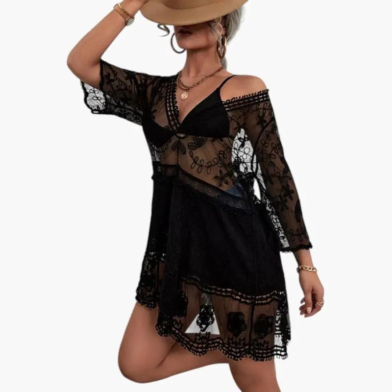 Leticia | Vestido de playa para mujer con encaje y corte suelto